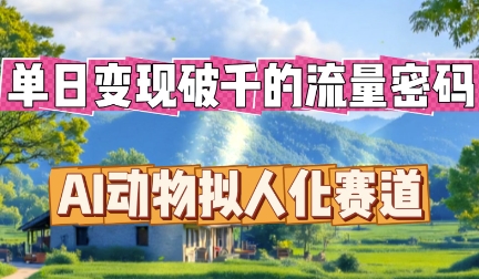 单日变现破k的流量密码,AI动物拟人化赛道-轻创终点站